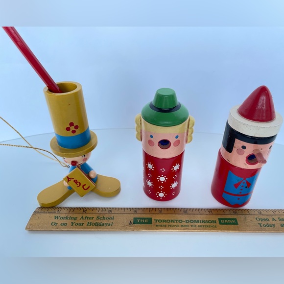 Vintage Wooden Toy Pencil Sharpeners, Pencil and crayon holder - Picture 13 of 16